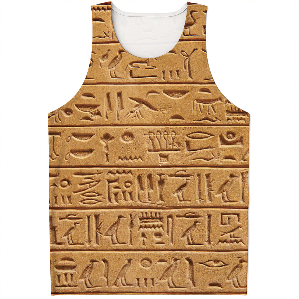 Egyptian Hieroglyphs Print Men's Tank Top