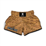 Egyptian Hieroglyphs Print Muay Thai Boxing Shorts