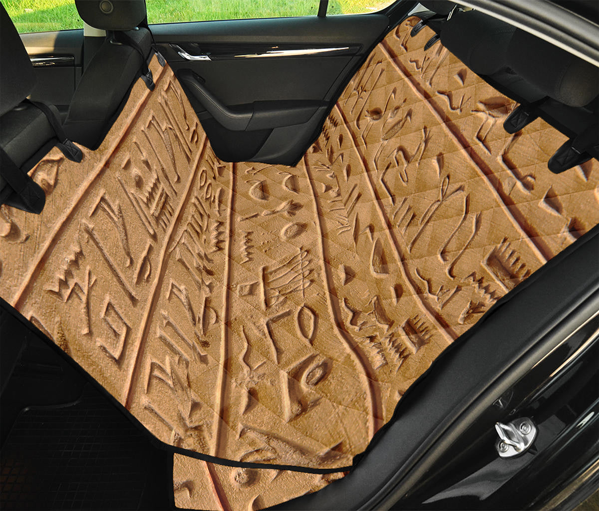 Egyptian Hieroglyphs Print Pet Car Back Seat Cover