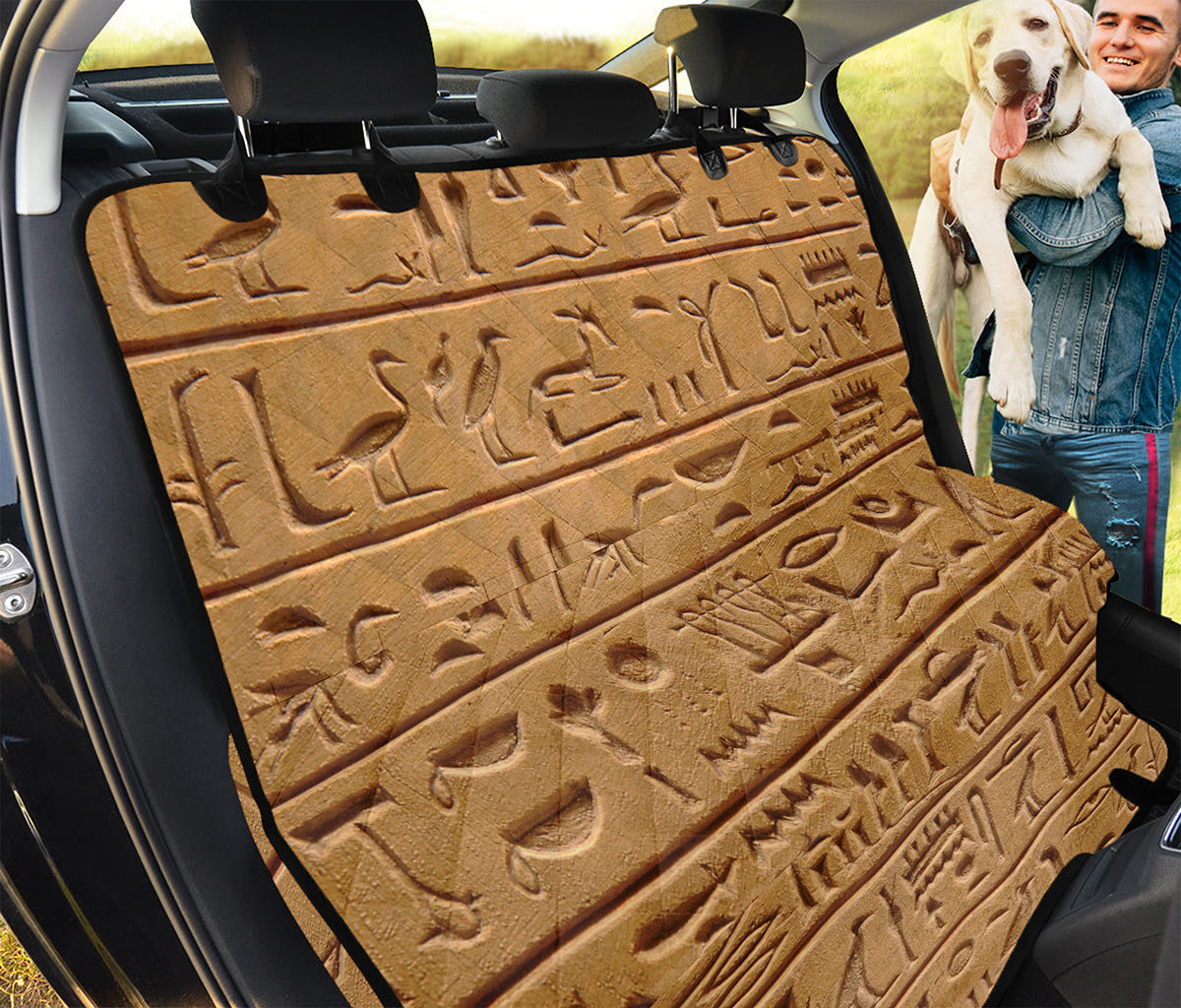 Egyptian Hieroglyphs Print Pet Car Back Seat Cover