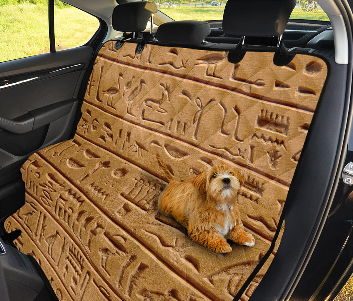 Egyptian Hieroglyphs Print Pet Car Back Seat Cover