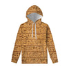 Egyptian Hieroglyphs Print Pullover Hoodie