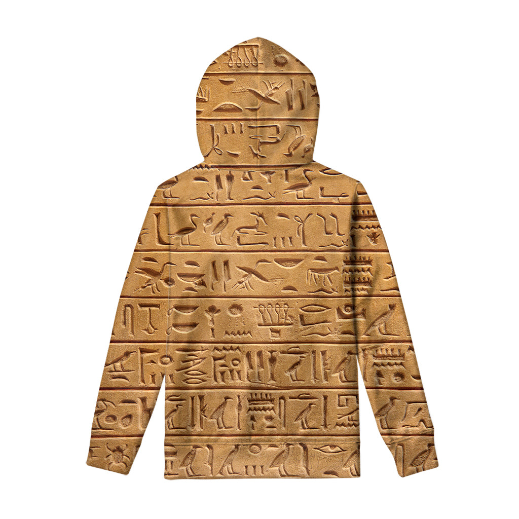 Egyptian Hieroglyphs Print Pullover Hoodie
