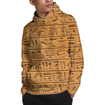 Egyptian Hieroglyphs Print Pullover Hoodie