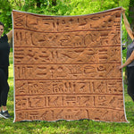 Egyptian Hieroglyphs Print Quilt