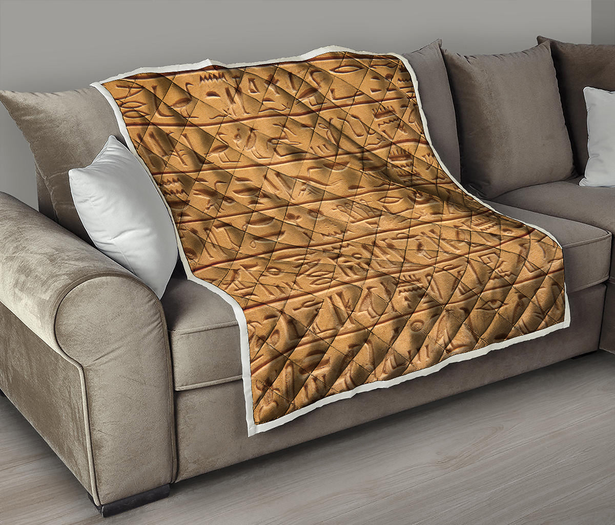 Egyptian Hieroglyphs Print Quilt