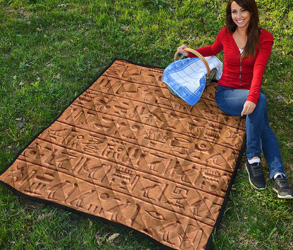 Egyptian Hieroglyphs Print Quilt