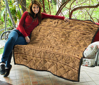 Egyptian Hieroglyphs Print Quilt