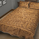 Egyptian Hieroglyphs Print Quilt Bed Set