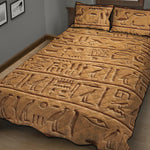 Egyptian Hieroglyphs Print Quilt Bed Set