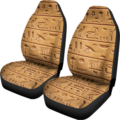 Egyptian Hieroglyphs Print Universal Fit Car Seat Covers