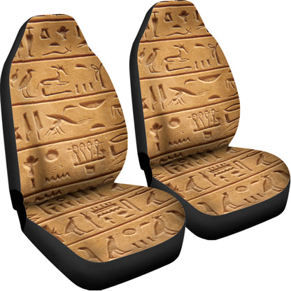 Egyptian Hieroglyphs Print Universal Fit Car Seat Covers