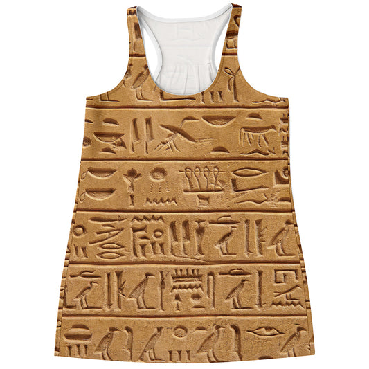 Egyptian Hieroglyphs Print Women's Racerback Tank Top
