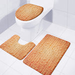 Egyptian Hieroglyphs Symbol Print 3 Piece Bath Mat Set