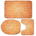 Egyptian Hieroglyphs Symbol Print 3 Piece Bath Mat Set