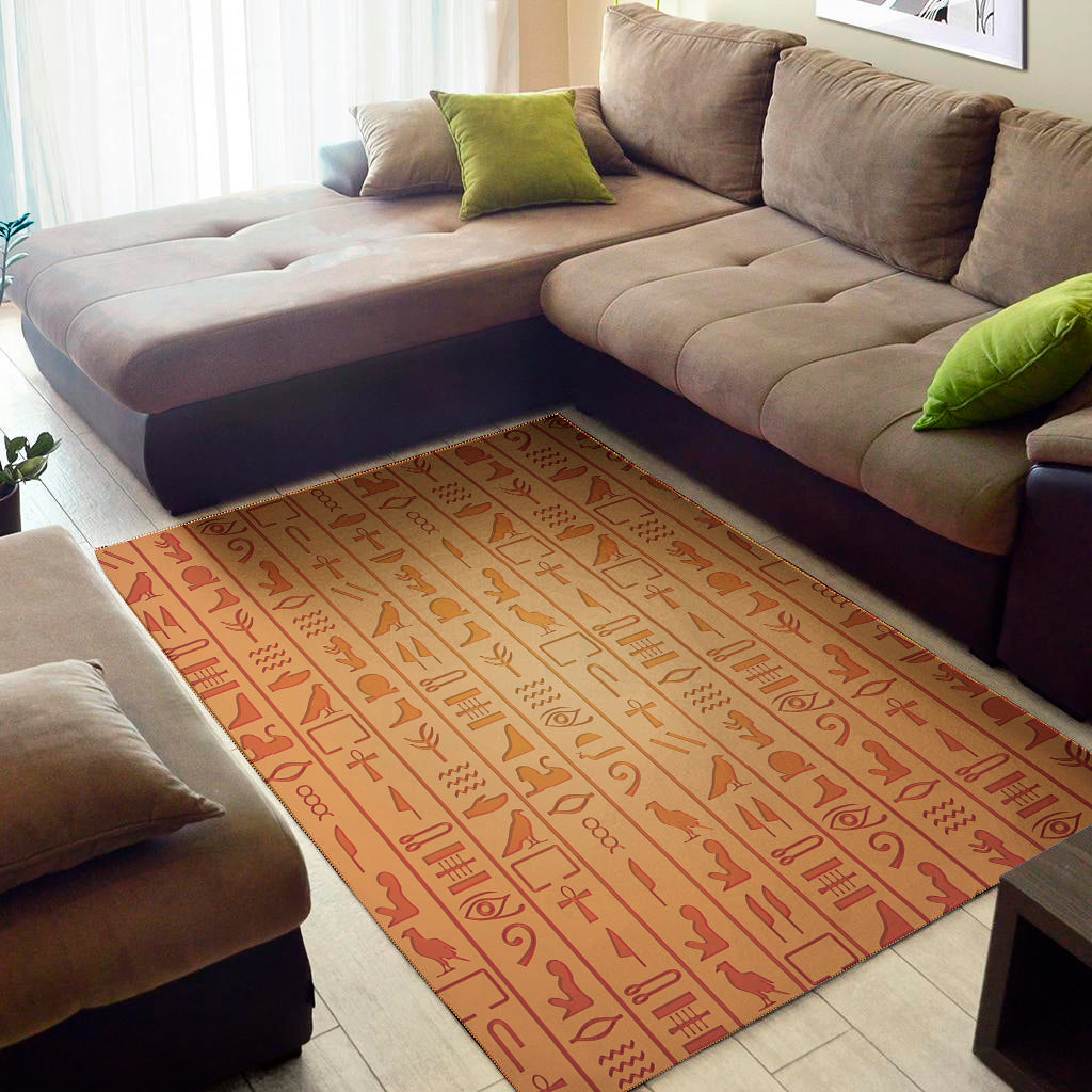 Egyptian Hieroglyphs Symbol Print Area Rug