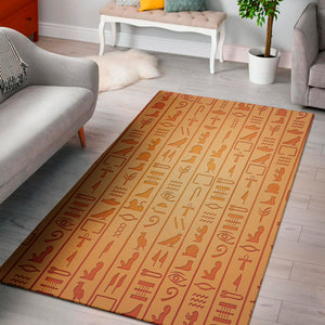 Egyptian Hieroglyphs Symbol Print Area Rug