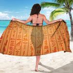 Egyptian Hieroglyphs Symbol Print Beach Sarong Wrap