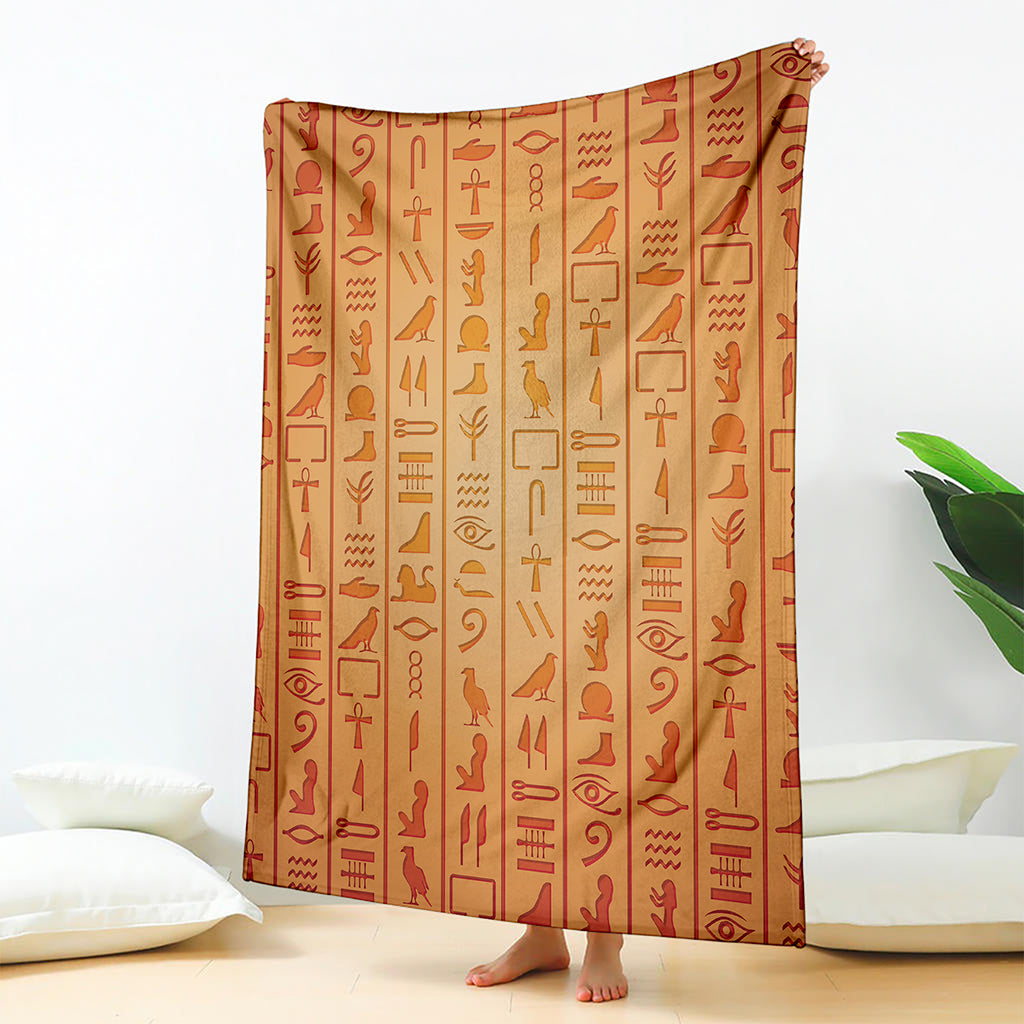 Egyptian Hieroglyphs Symbol Print Blanket