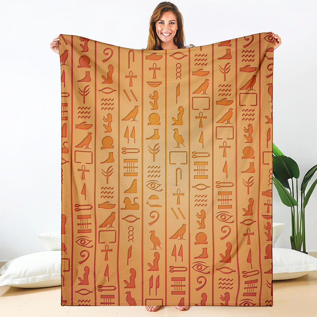 Egyptian Hieroglyphs Symbol Print Blanket