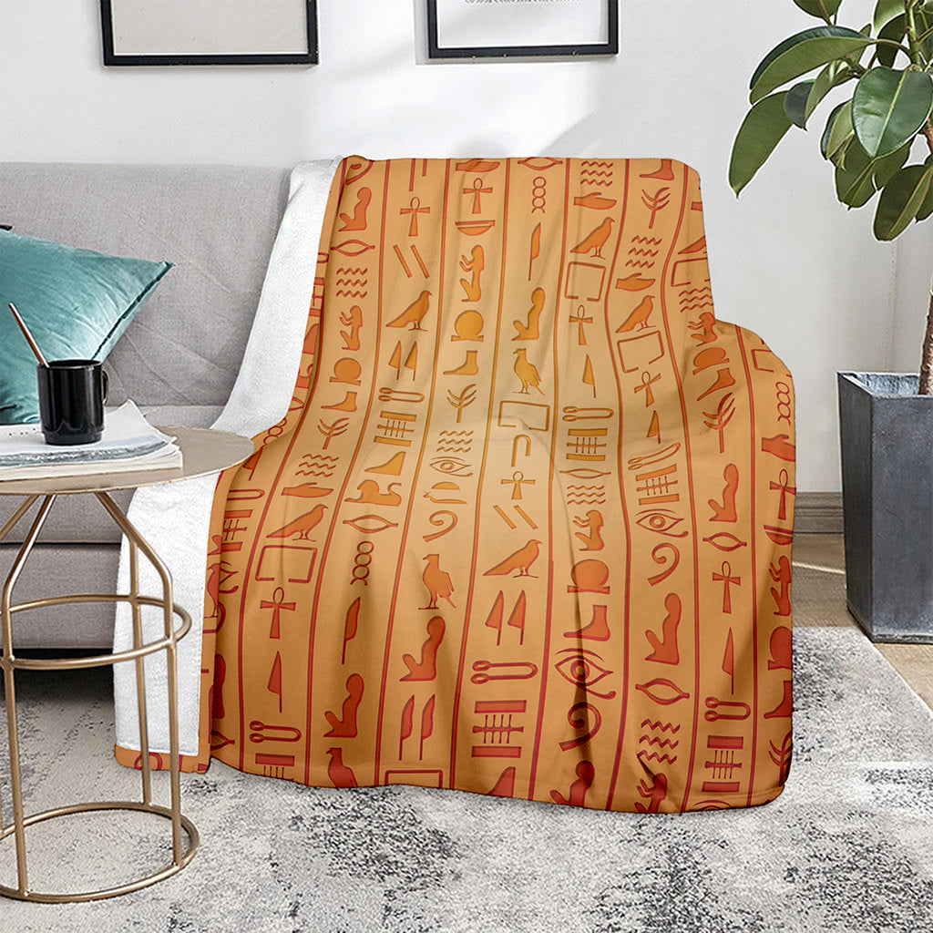 Egyptian Hieroglyphs Symbol Print Blanket