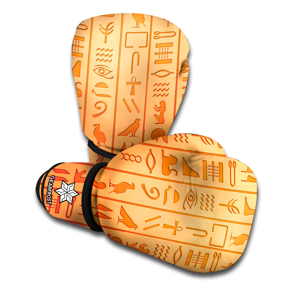 Egyptian Hieroglyphs Symbol Print Boxing Gloves