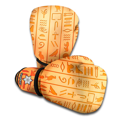 Egyptian Hieroglyphs Symbol Print Boxing Gloves