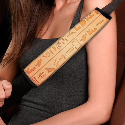 Egyptian Hieroglyphs Symbol Print Car Seat Belt Covers