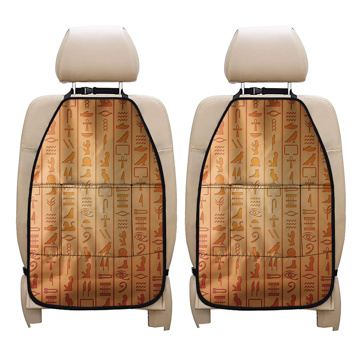 Egyptian Hieroglyphs Symbol Print Car Seat Organizers