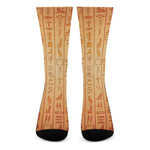 Egyptian Hieroglyphs Symbol Print Crew Socks