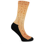 Egyptian Hieroglyphs Symbol Print Crew Socks