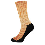 Egyptian Hieroglyphs Symbol Print Crew Socks