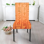 Egyptian Hieroglyphs Symbol Print Dining Chair Slipcover