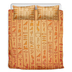 Egyptian Hieroglyphs Symbol Print Duvet Cover Bedding Set