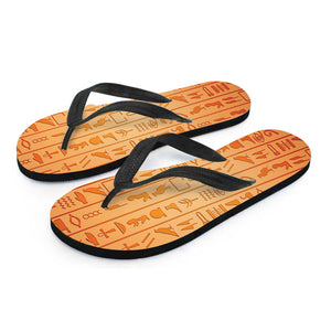 Egyptian Hieroglyphs Symbol Print Flip Flops