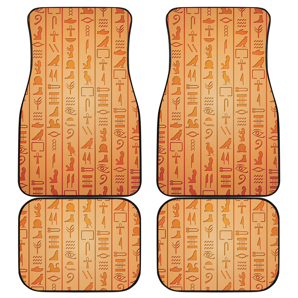 Egyptian Hieroglyphs Symbol Print Front and Back Car Floor Mats