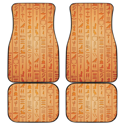 Egyptian Hieroglyphs Symbol Print Front and Back Car Floor Mats