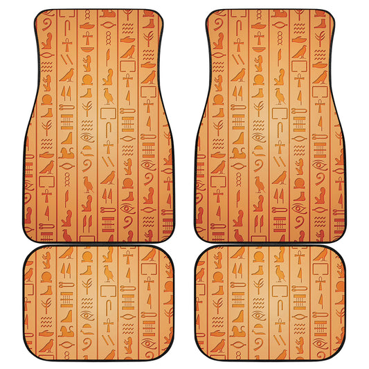 Egyptian Hieroglyphs Symbol Print Front and Back Car Floor Mats