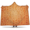 Egyptian Hieroglyphs Symbol Print Hooded Blanket