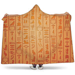 Egyptian Hieroglyphs Symbol Print Hooded Blanket