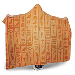 Egyptian Hieroglyphs Symbol Print Hooded Blanket