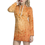 Egyptian Hieroglyphs Symbol Print Hoodie Dress