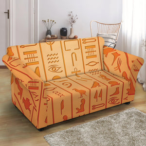 Egyptian Hieroglyphs Symbol Print Loveseat Slipcover