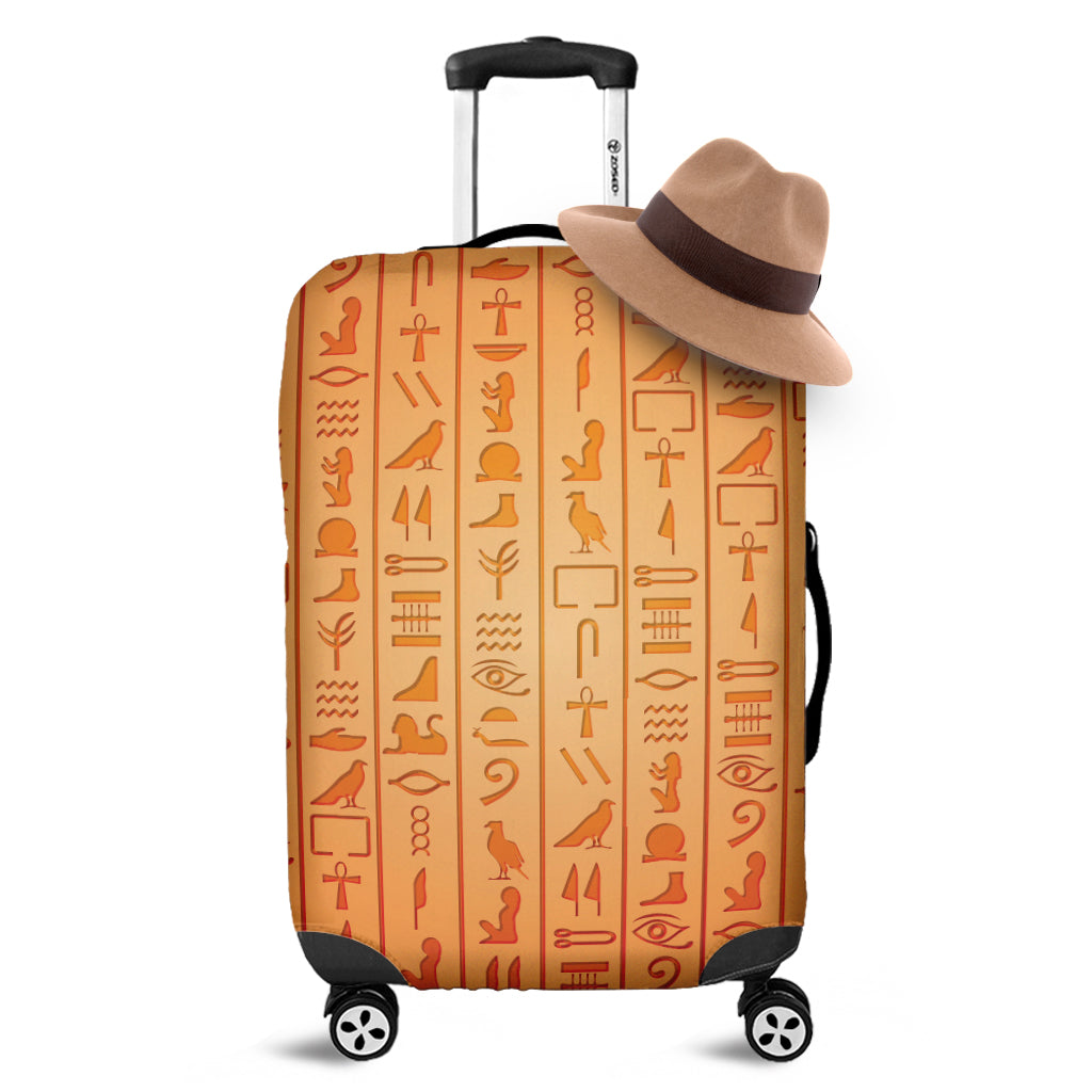 Egyptian Hieroglyphs Symbol Print Luggage Cover