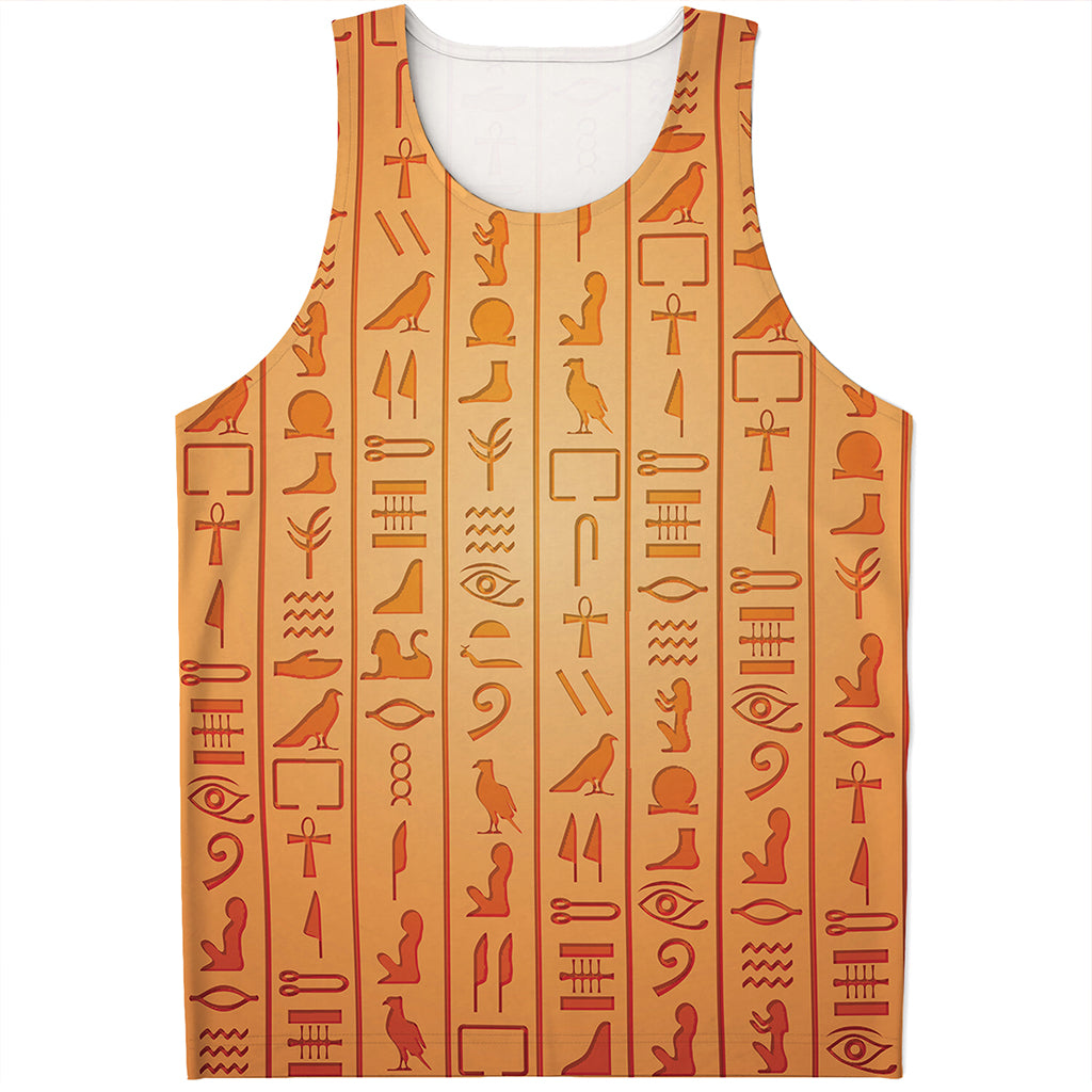 Egyptian Hieroglyphs Symbol Print Men's Tank Top