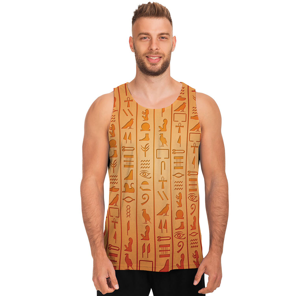 Egyptian Hieroglyphs Symbol Print Men's Tank Top