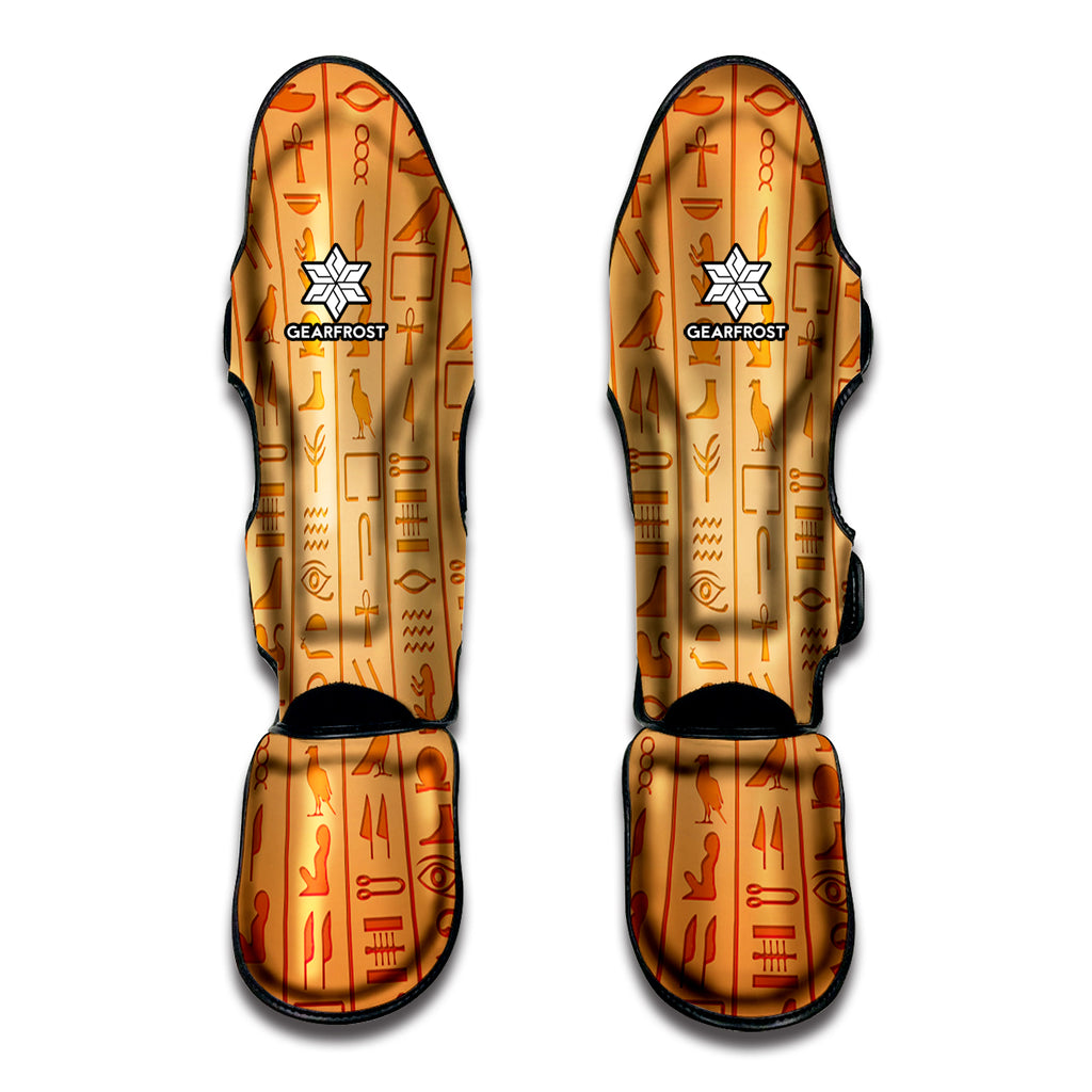 Egyptian Hieroglyphs Symbol Print Muay Thai Shin Guard