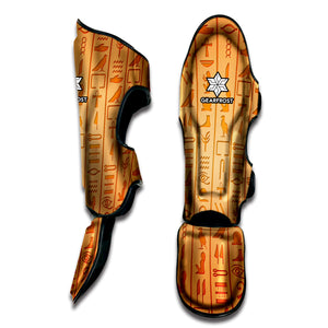 Egyptian Hieroglyphs Symbol Print Muay Thai Shin Guard