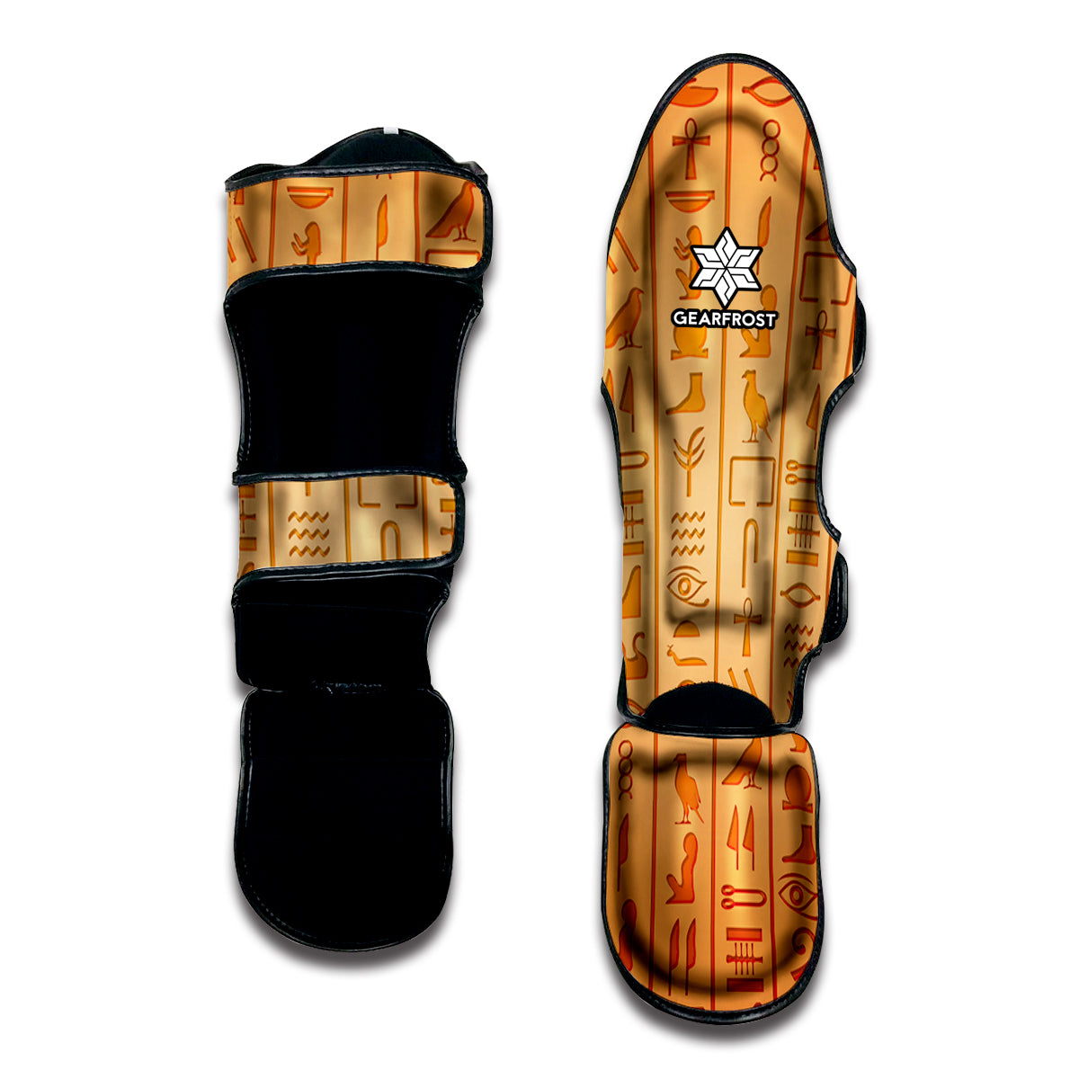 Egyptian Hieroglyphs Symbol Print Muay Thai Shin Guard