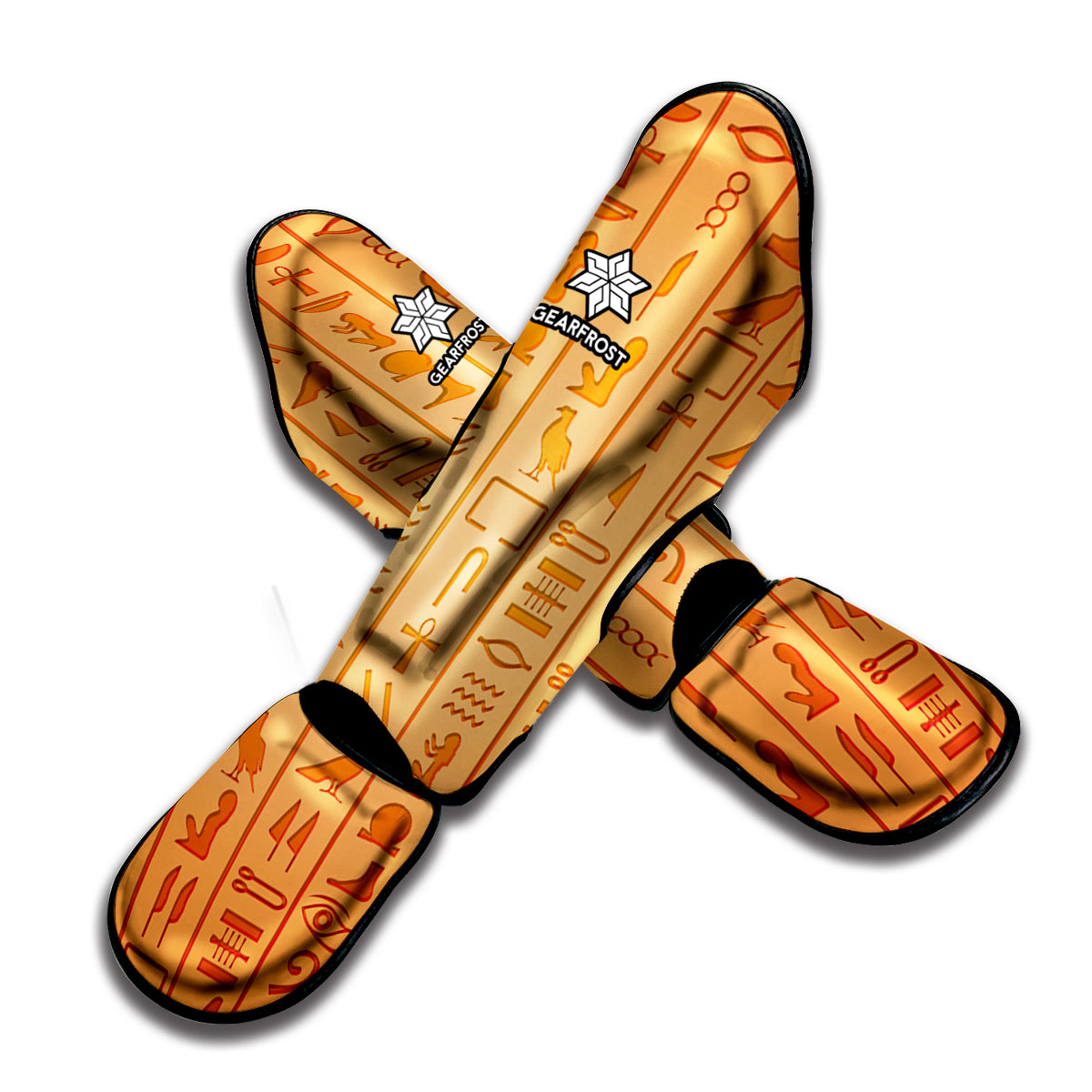 Egyptian Hieroglyphs Symbol Print Muay Thai Shin Guard